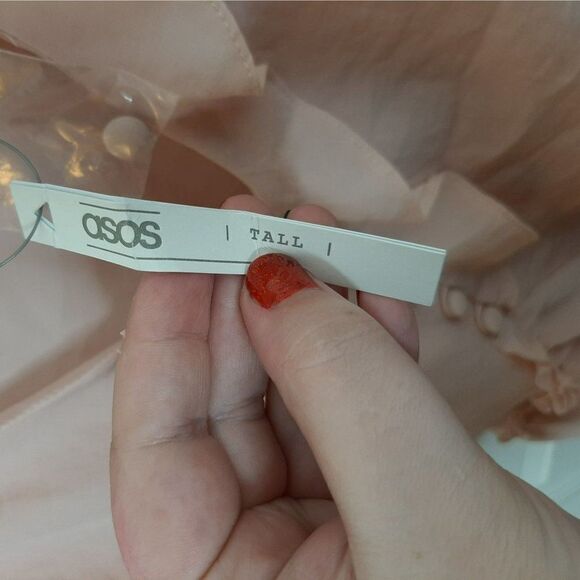 ASOS Tall Asymmetrical Ruffle Top with Button Accents sz 6 NWT - Picture 5 of 6